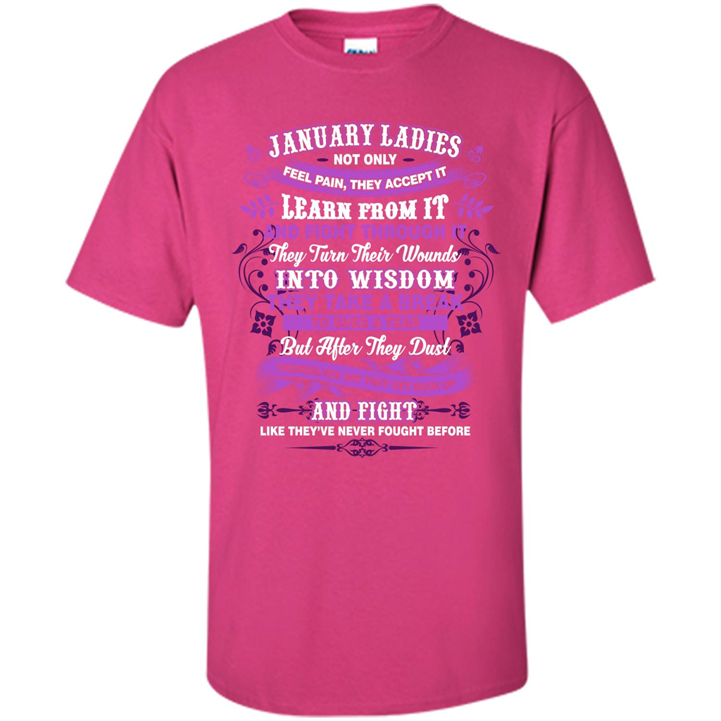January Ladies T-shirt January Lady Facts Heliconia