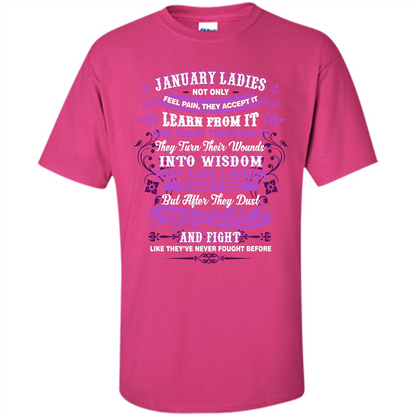 January Ladies T-shirt January Lady Facts Heliconia