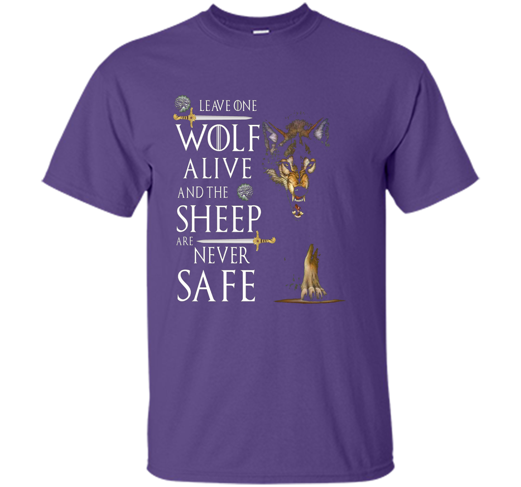 Leave one wolf alive and the sheep are never safe funny T-shirt Purple