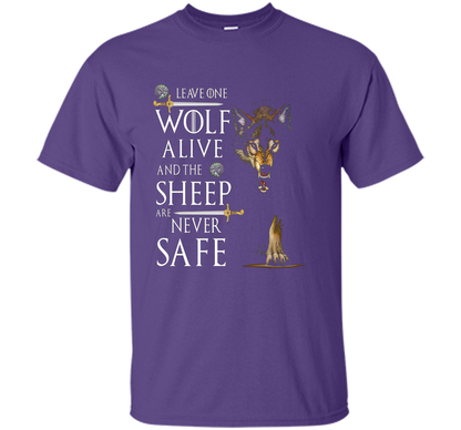 Leave one wolf alive and the sheep are never safe funny T-shirt Purple
