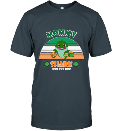 Irish Mommy Shark Saint Patricks Day Family Shirt T-Shirt Charcoal