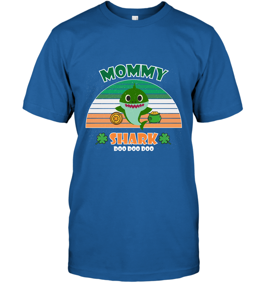 Irish Mommy Shark Saint Patricks Day Family Shirt T-Shirt Royal
