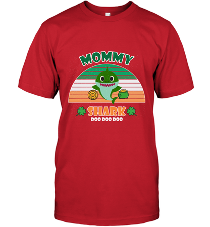 Irish Mommy Shark Saint Patricks Day Family Shirt T-Shirt Red