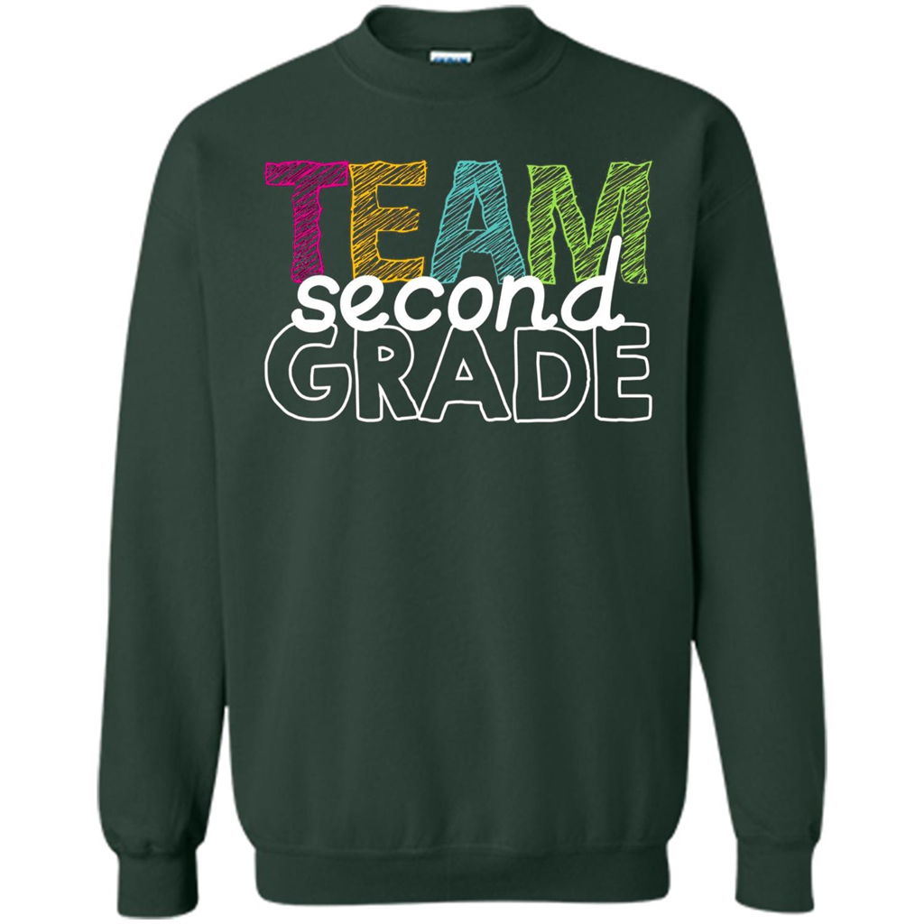 Team Second Grade Teacher T-Shirt Forest Green