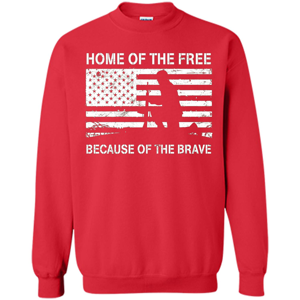 Military T-shirt Home Of The Free Because Of The Brave Red