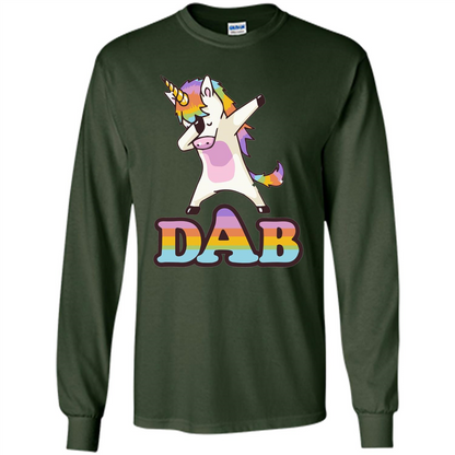 Cute Unicorn Dabbing T-shirt Forest Green