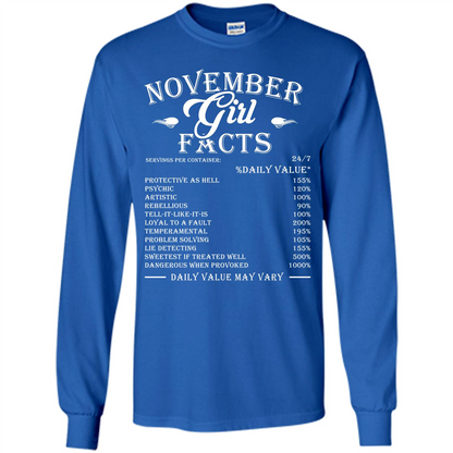 November Girl Facts T-shirt Royal