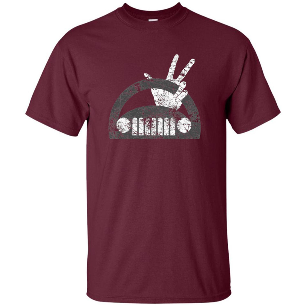 The Jeep Wave You Get It or You Don't Distressed T-Shirt Maroon