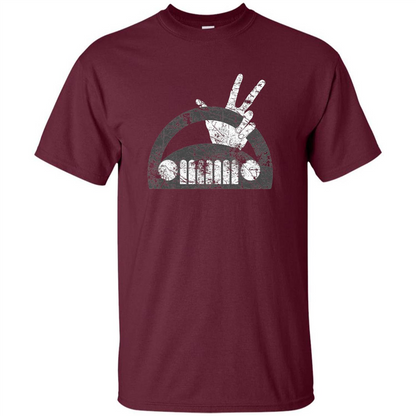 The Jeep Wave You Get It or You Don't Distressed T-Shirt Maroon