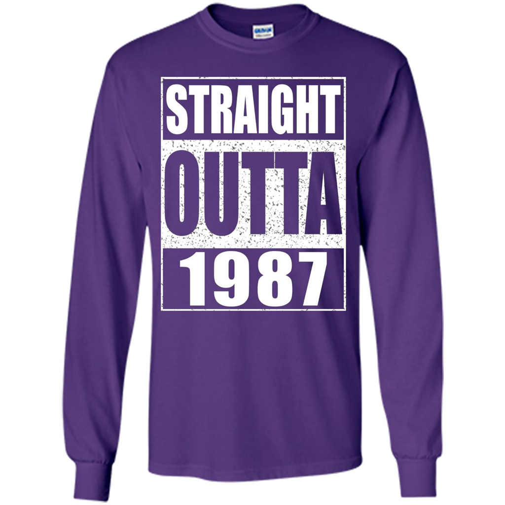 Straight Outta 1987 T-shirt Funny Birthday Gift T-shirt Purple