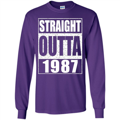 Straight Outta 1987 T-shirt Funny Birthday Gift T-shirt Purple