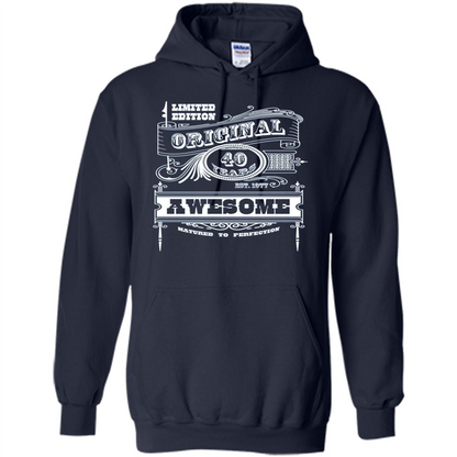 Best 40th Birthday Made in 1977 Awesome T-Shirt Navy