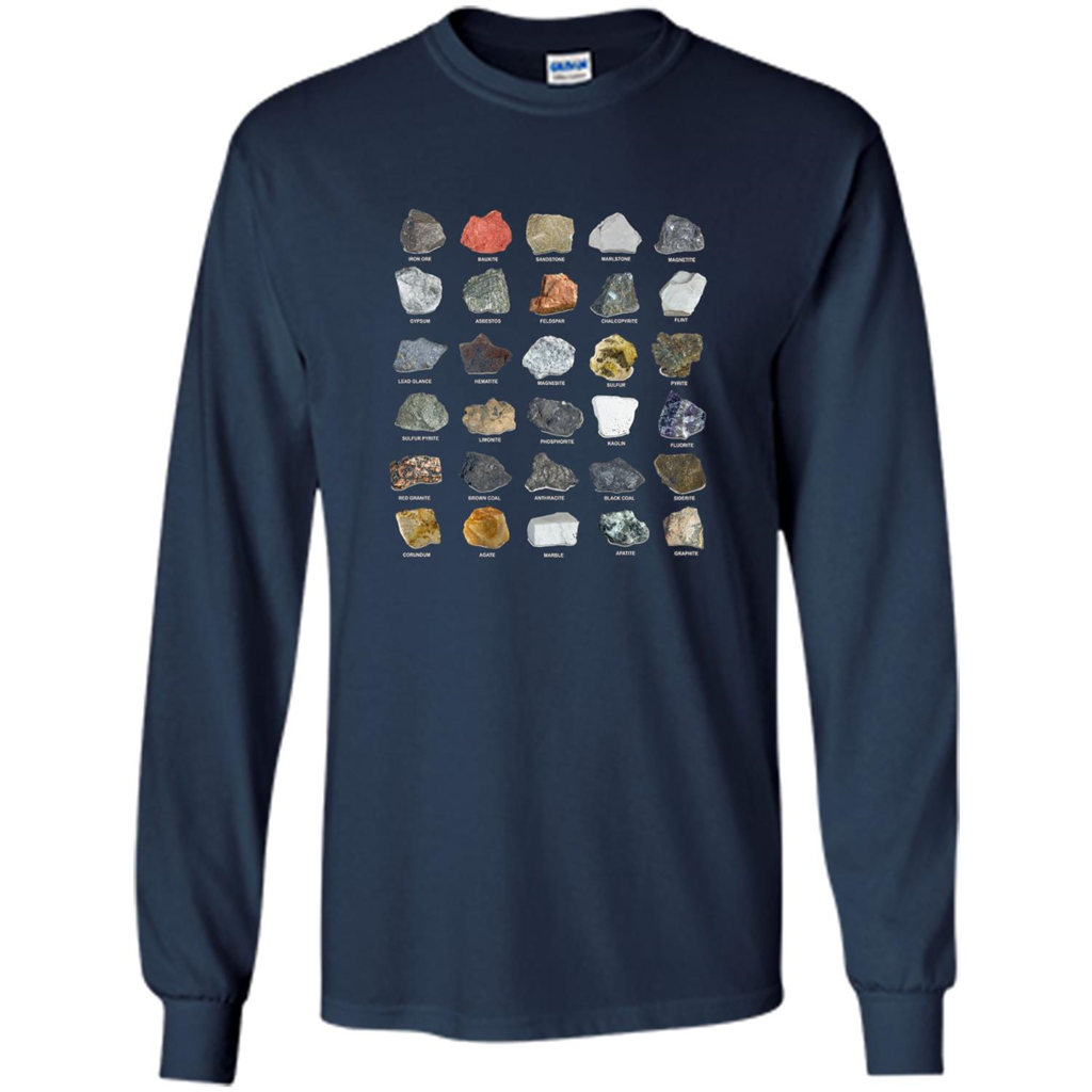 Ores and Minerals Gems and Crystals Rock Collecting T-shirt Navy