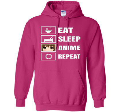 Eat Sleep Anime Repeart T-Shirt Funny Anime Geek cool shirt