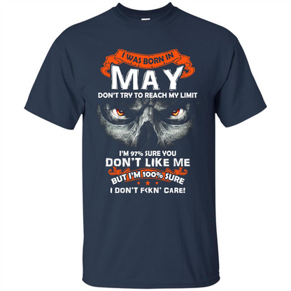 May T-shirt I Was Born In May T-shirt Navy