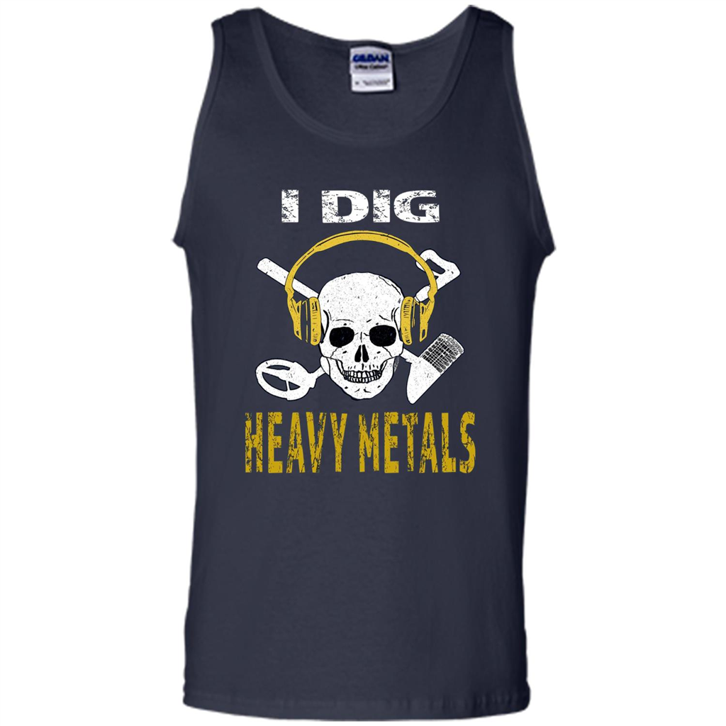 I Dig Heavy Metals Metal Detector Skull Treasure Hunt T-shirt