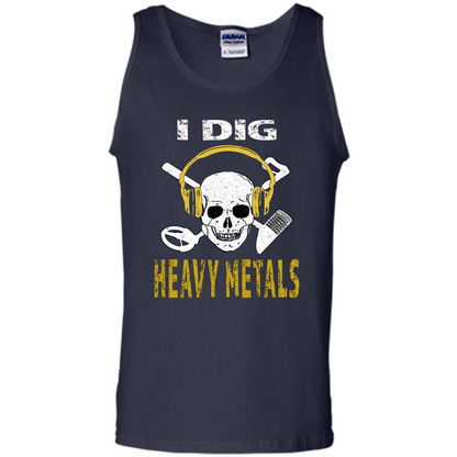 I Dig Heavy Metals Metal Detector Skull Treasure Hunt T-shirt