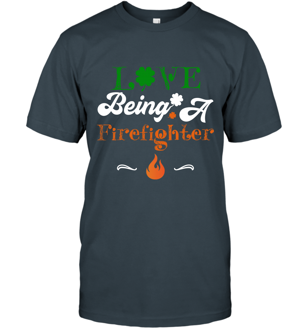 Love Being A Firefighter Saint Patricks Day Shirt T-Shirt Charcoal