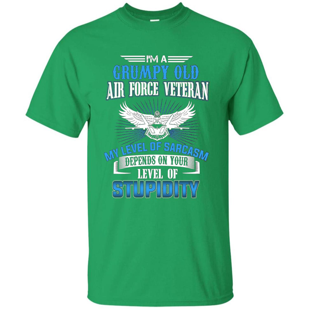 I'm A Grumpy Old Air Force Veteran T-shirt Irish Green