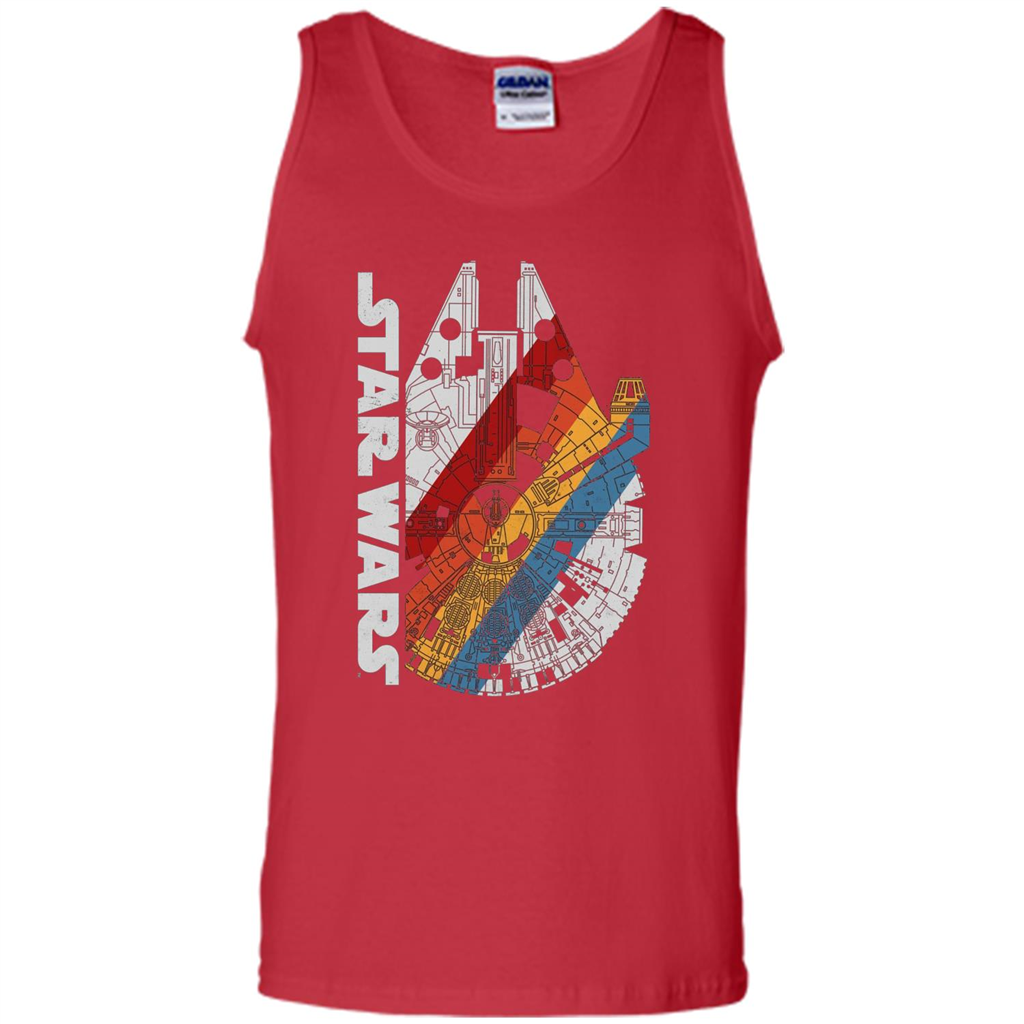 Movie T-shirt The Millennium Falcon Wears Retro Stripes T-shirt Red