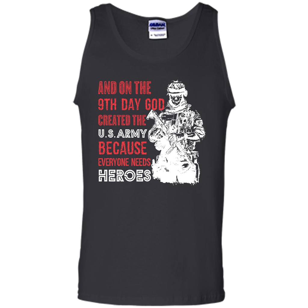 Military T-shirt And On The 9th Day God Created The U S Army Black