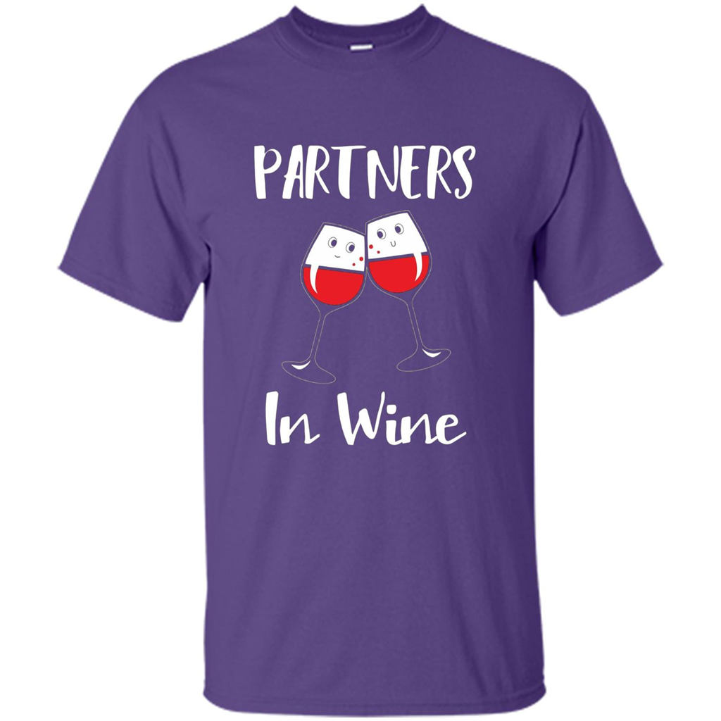 Wine Party T-shirt Partners In Wine T-shirt Purple