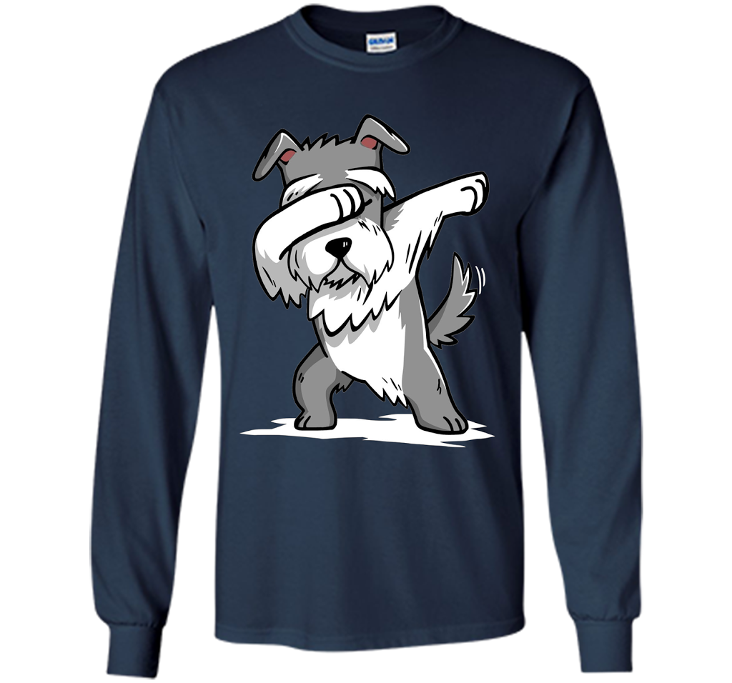 Dog T-shirt Schnauzer Dabbing T-shirt Navy