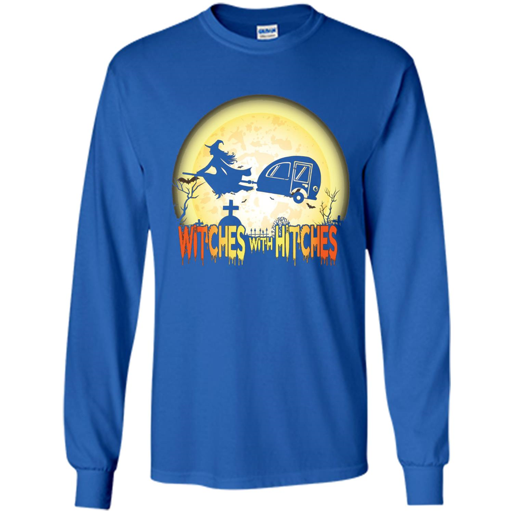 Witches With Hitches Camping Funny T-shirt Halloween T-shirt Royal