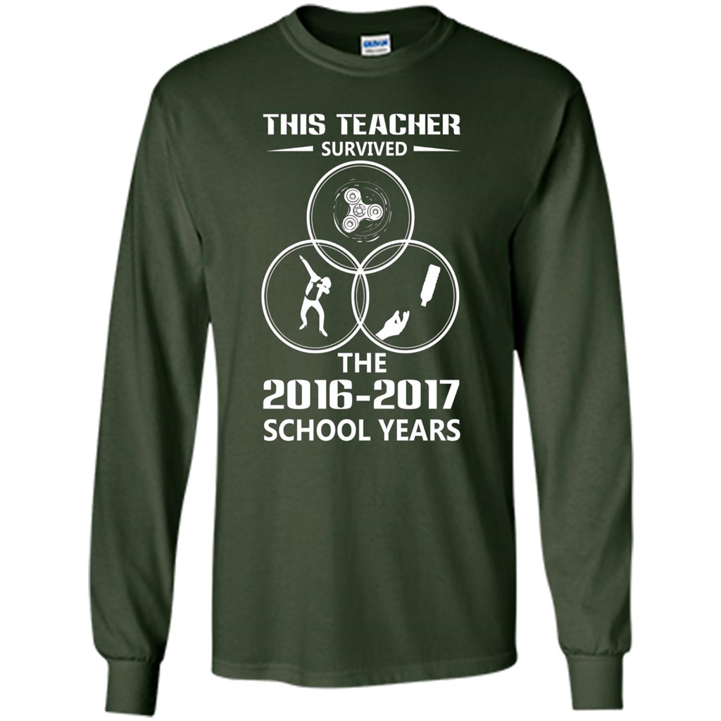 This Teacher Survived The 2016 2017 School Years T-shirt Forest Green