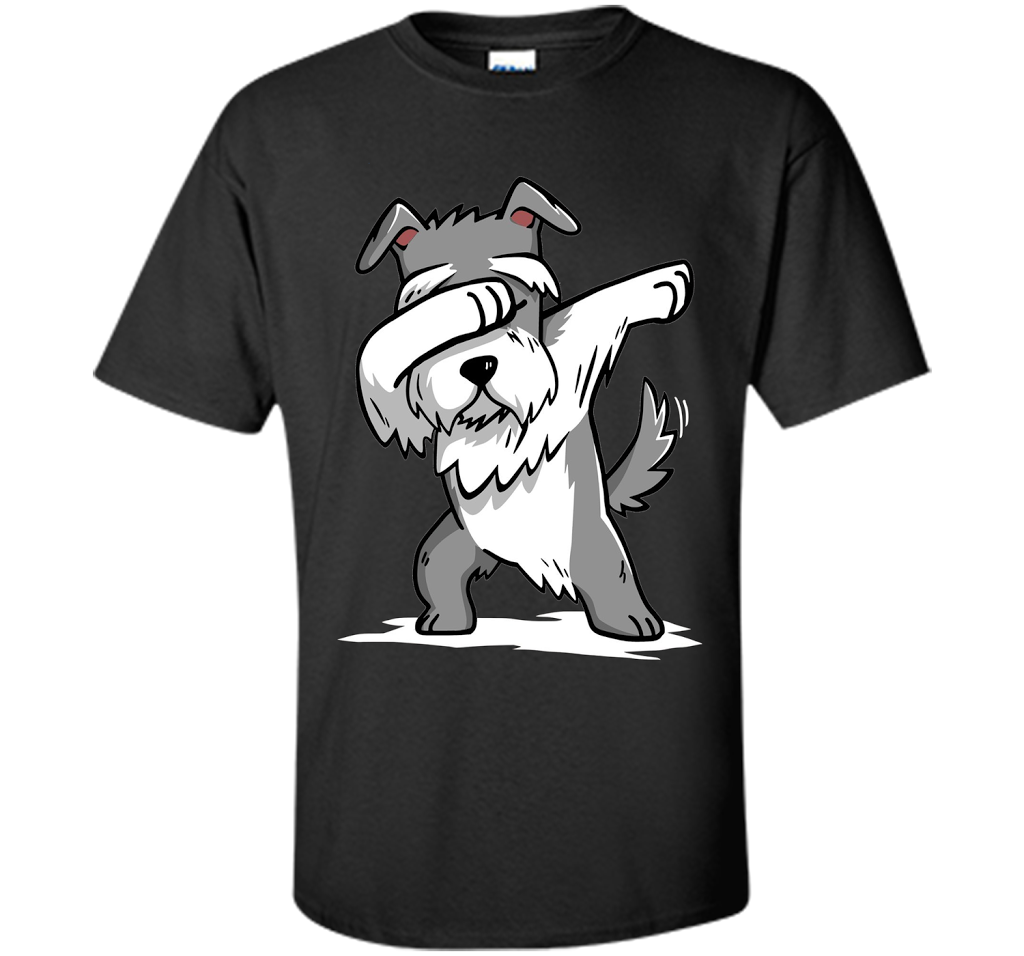 Dog T-shirt Schnauzer Dabbing T-shirt Black