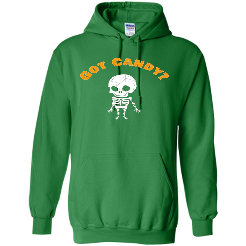 Cute Skeleton Asking For Candy Halloween T-shirt Irish Green