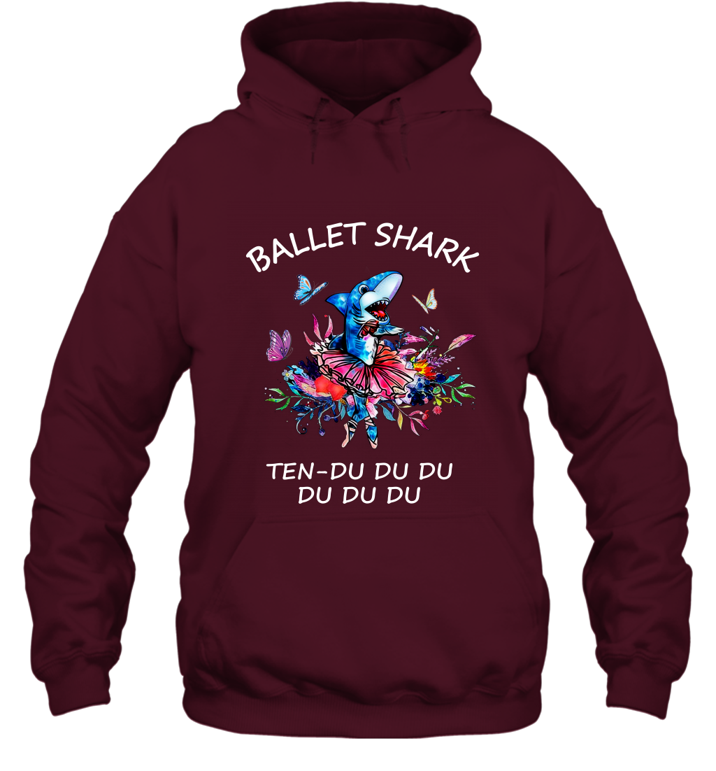 Ballet Shark Ten Duu Duu Duu Shirt Hoodie Maroon