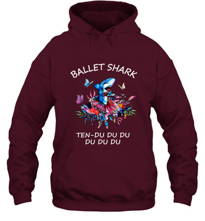 Ballet Shark Ten Duu Duu Duu Shirt Hoodie Maroon