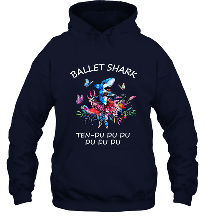 Ballet Shark Ten Duu Duu Duu Shirt Hoodie Navy