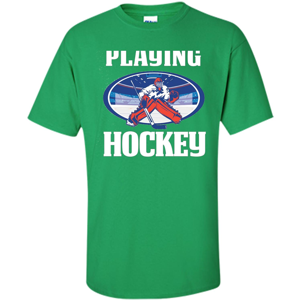 Funny Hockey T-shirt Playing Hockey Irish Green