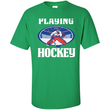 Funny Hockey T-shirt Playing Hockey Irish Green