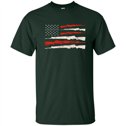 USA Flag Of Guns 2nd Amendment T-shirt Forest Green