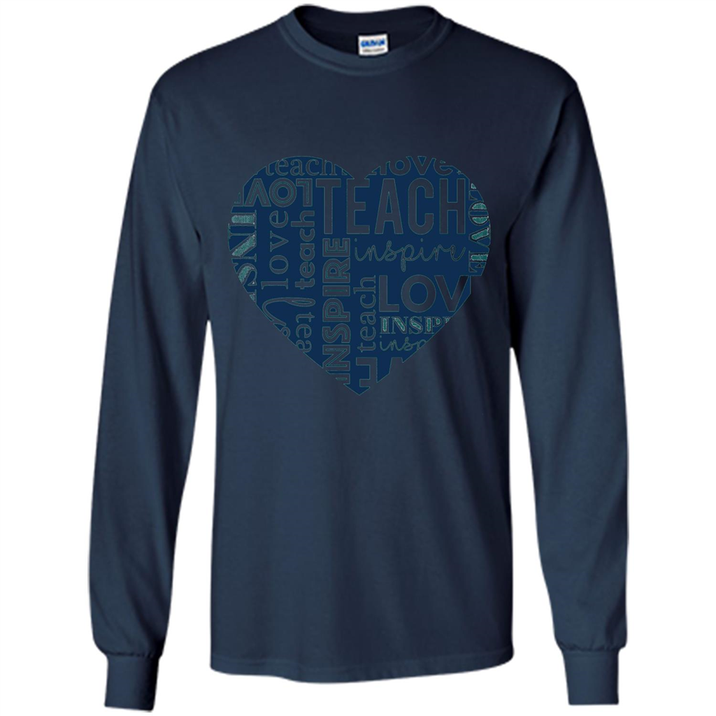 Teacher T-shirt Teach Love And Inspire T-shirt Navy