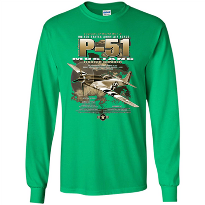 P-51 Mustang United States Army Air Force Fighter T-shirt Irish Green