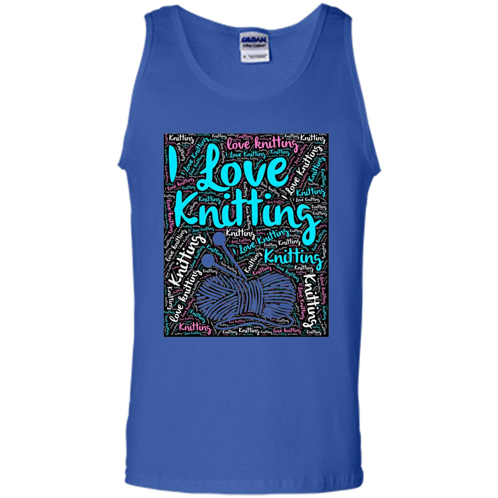 Knitting Wordcloud Knitter T-shirt Love Knitting Royal