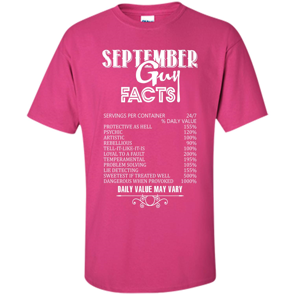 September Guy Facts T-shirt Heliconia