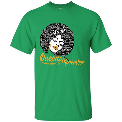 Queen Are Born In November T-shirt Irish Green