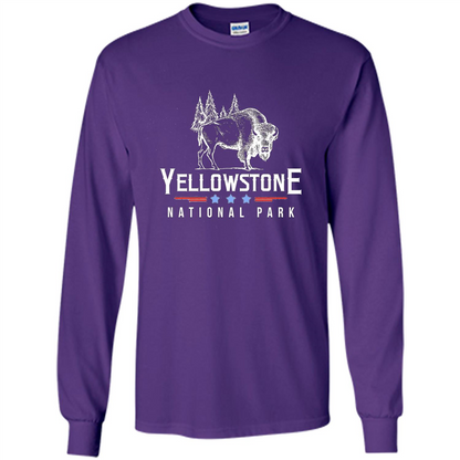 Yellowstone National Park Wyoming Buffalo T-shirt Purple