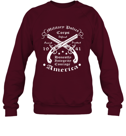 Military Police America Shirt Sweatshirt Sweatshirt Maroon