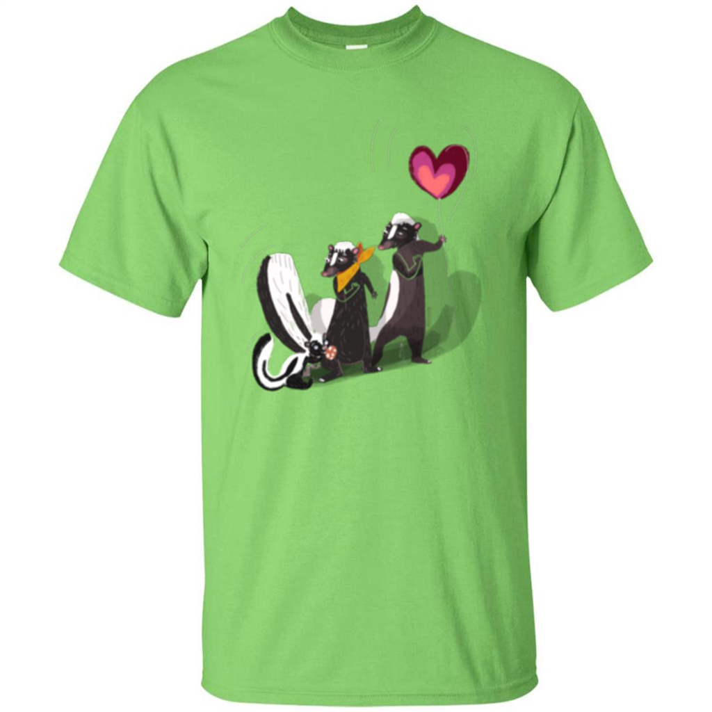 Happy Skunk Famiily T-shirt Lime