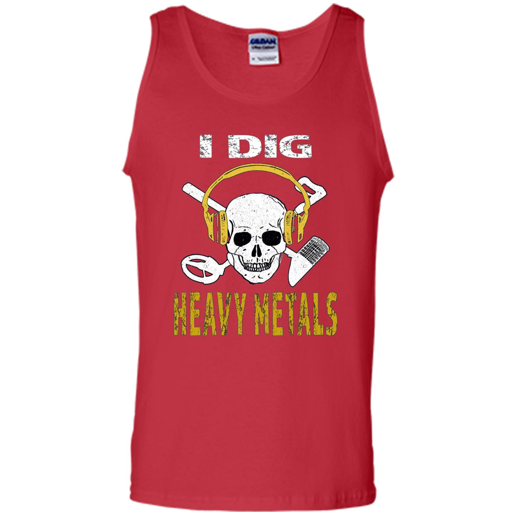 I Dig Heavy Metals Metal Detector Skull Treasure Hunt T-shirt