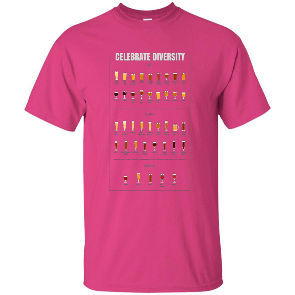 Celebrate Diversity Beer Glasses T-shirt Heliconia