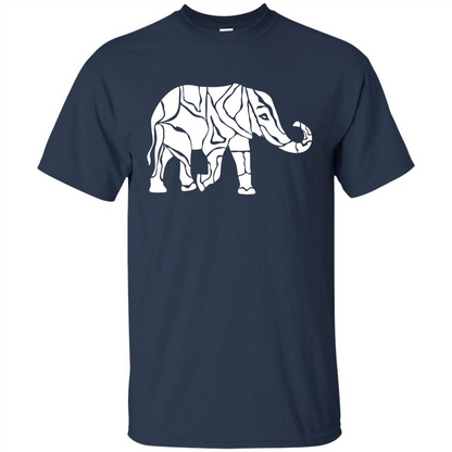 Elephant T-shirt Abstract Elephant Design T-Shirt Navy