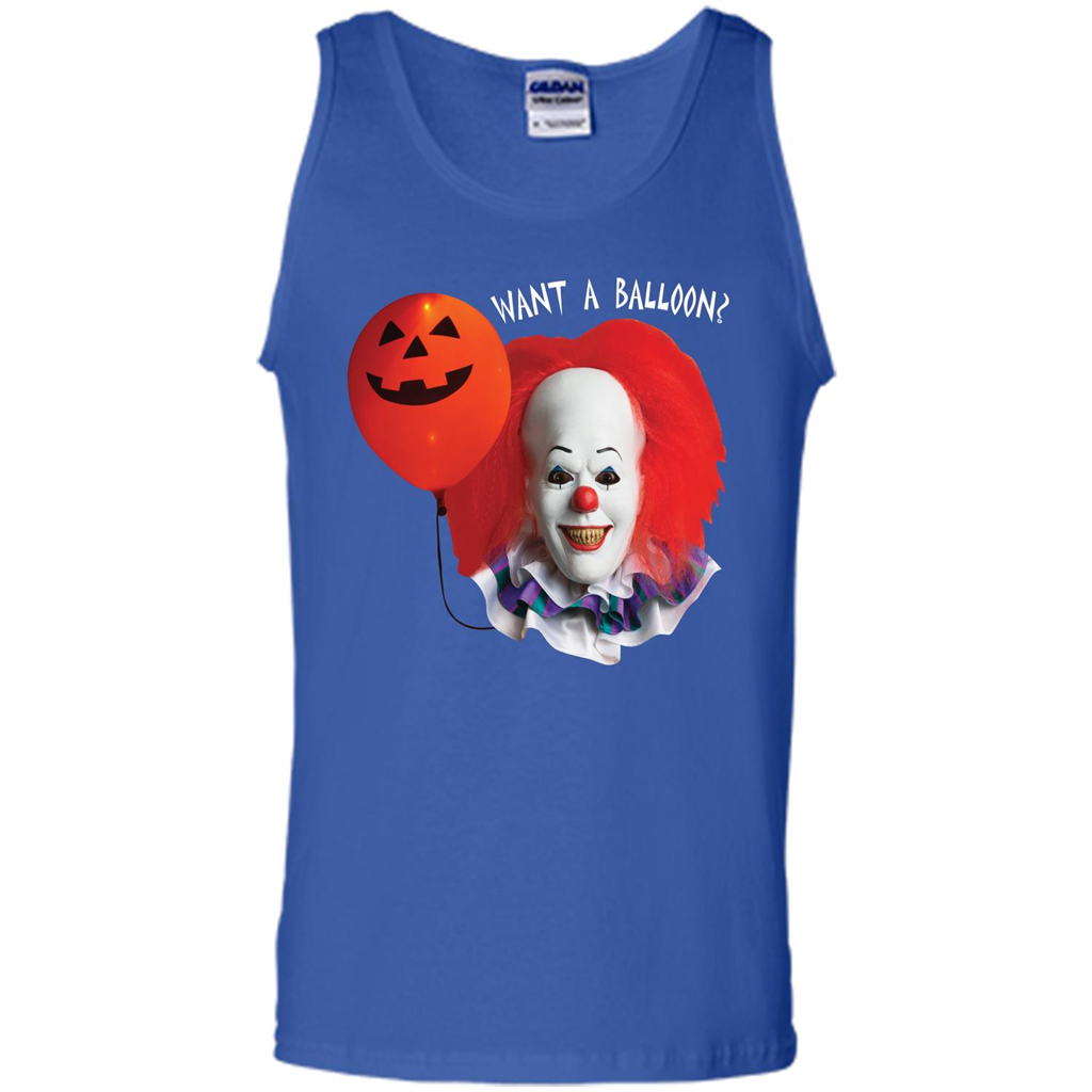 Halloween T-shirt Want A Balloon T-shirt Royal