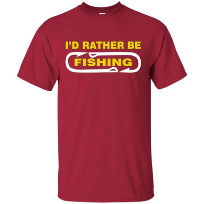 I'd Rather Be Love Fishing T-shirt Cardinal